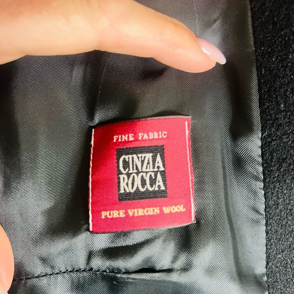 Cinzia Rocco like new stunning Black Double-Breasted virgin wool Coat - Picture 10 of 12